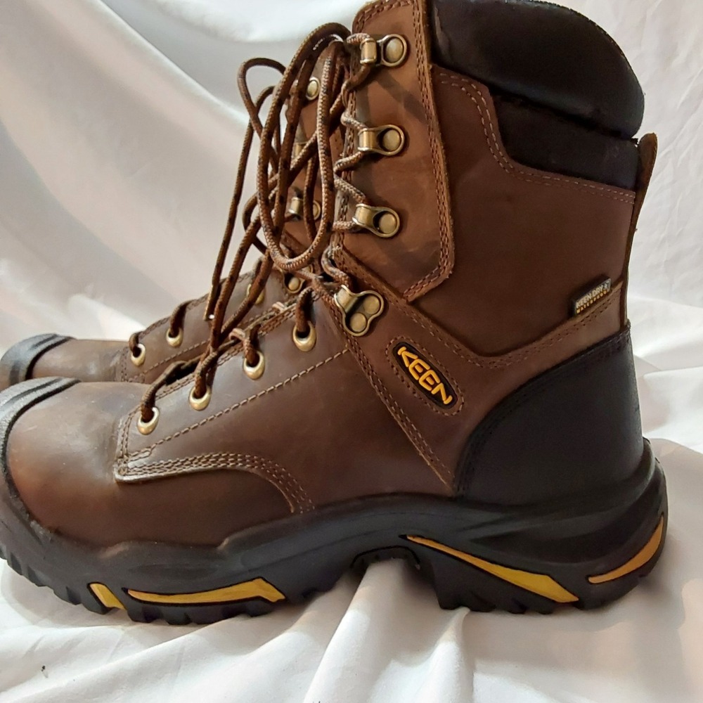 Men's KEEN Utility 9D Mt Vernon Steel Toe Waterproof Brown Work Boots